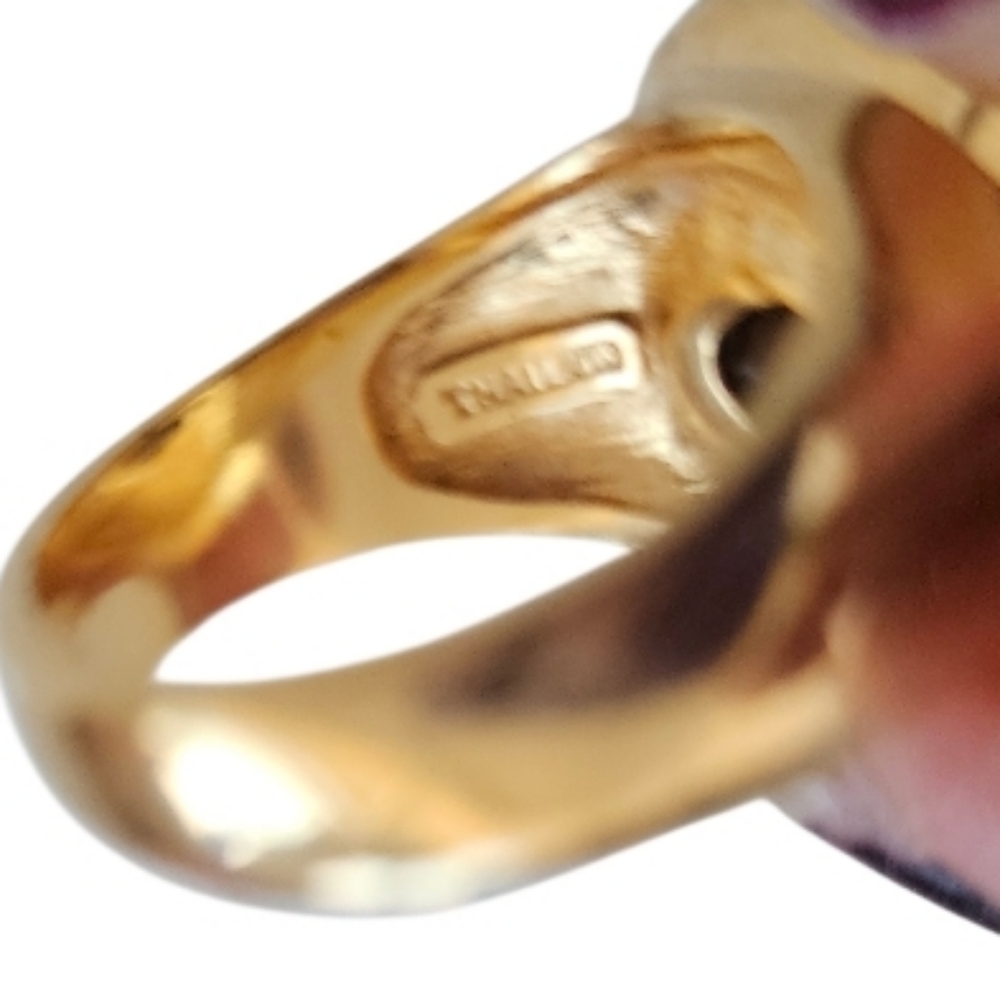 Joan Rivers  Gold and Silver Oval Gemstone Ring Size 8 - Picture 5 of 10